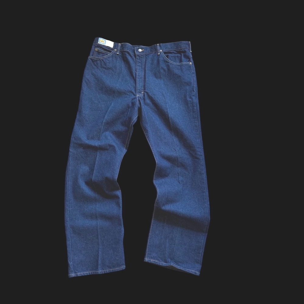 70's Lee Riders Fit Dark Wash Heavyweight Denim Straight Jeans 42x32 Made‎ USA